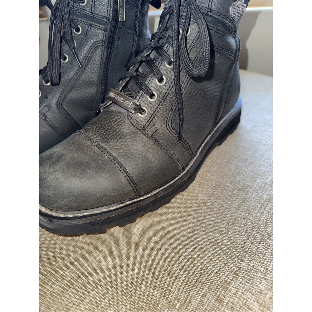 Harley Davidson Black Leather Motorcycle Boots Style 96006 SZ 9.5 M - Picture 3 of 8